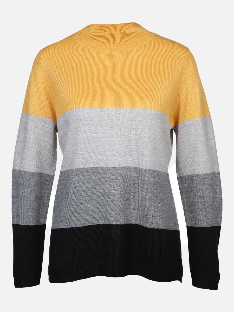 Bild 1 von Damen Strickpullover "Cashmere-Like" mit Streifen
                 
                                                        Grau