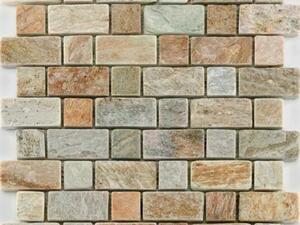 Mosaik Quarzit Brick
, 
30,5 x 30,5 cm, auf Netz geklebt
