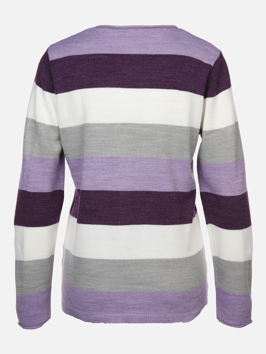 Bild 2 von Damen Strickpullover "Cashmere-Like" mit Streifen
                 
                                                        Lila