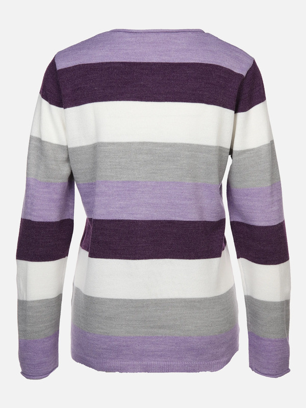Bild 2 von Damen Strickpullover "Cashmere-Like" mit Streifen
                 
                                                        Lila