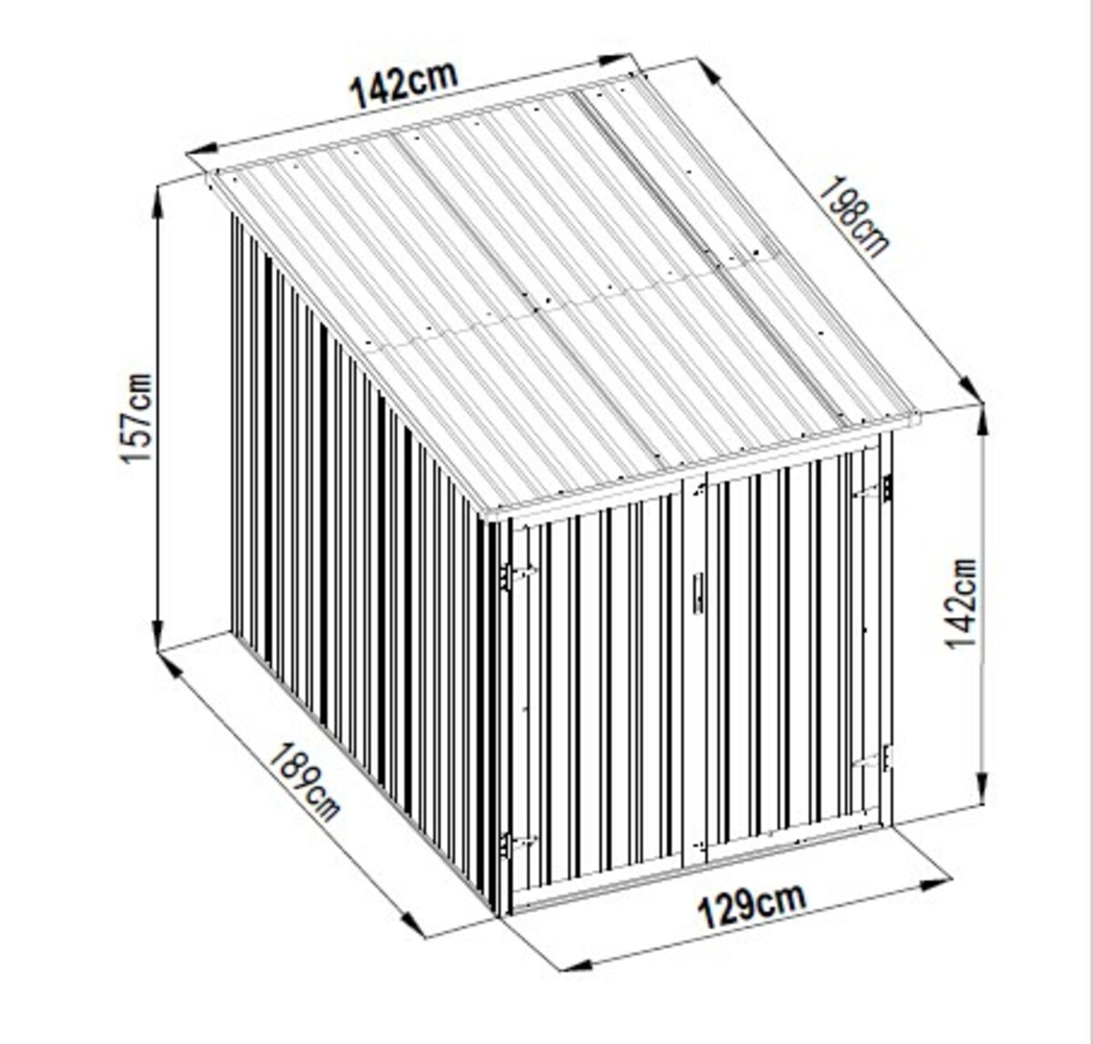 Bild 3 von HC Garten & Freizeit Fahrradgarage-/Fahrradhaus-/Fahrradbox, ca. 142 x 198 x 157 cm