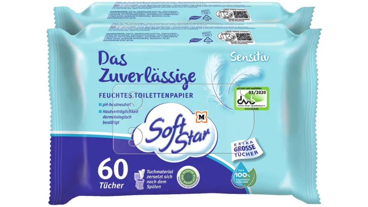 Bild 1 von SoftStar feuchtes Toilettenpapier Sensitiv