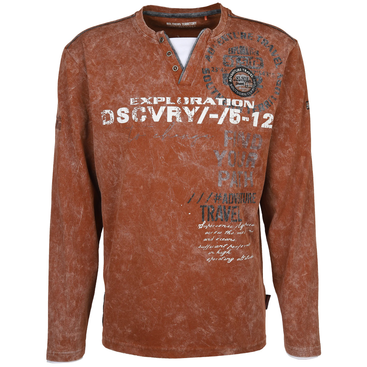 Bild 1 von Herren Henleyshirt mit 2in1 Kragen
                 
                                                        Braun