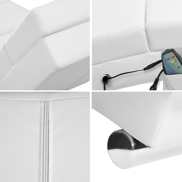 Bild 3 von Casaria Relaxliege London Kunstleder Massage + Heizfunktion 186 x 55 x 89 cm weiß
