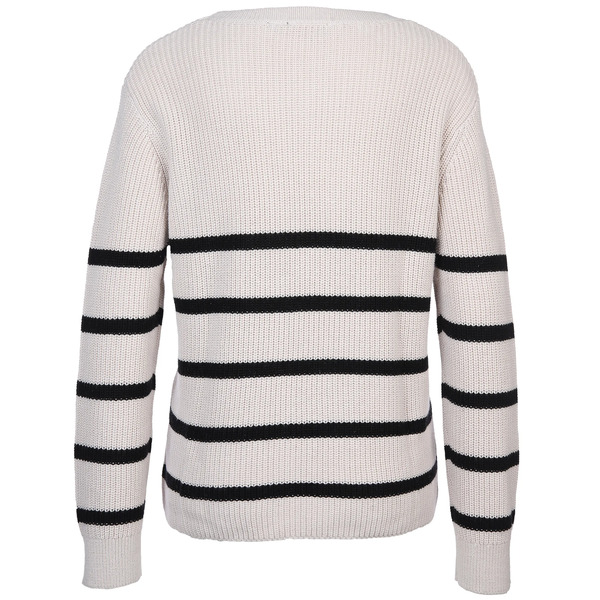 Bild 2 von Damen Strickpullover mit Streifen
                 
                                                        Weiß