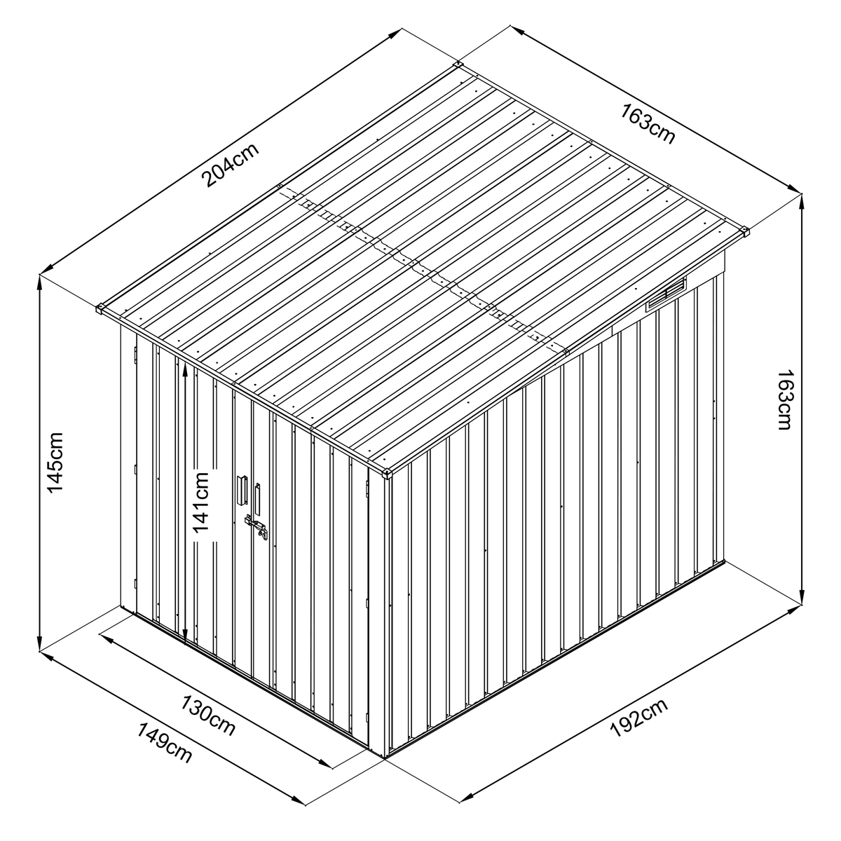 Bild 2 von HC Garten & Freizeit Fahrradgarage-/Fahrradhaus-/Fahrradbox, ca. 204 x 163 x 163 cm