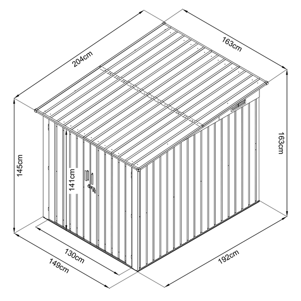 Bild 2 von HC Garten & Freizeit Fahrradgarage-/Fahrradhaus-/Fahrradbox, ca. 204 x 163 x 163 cm