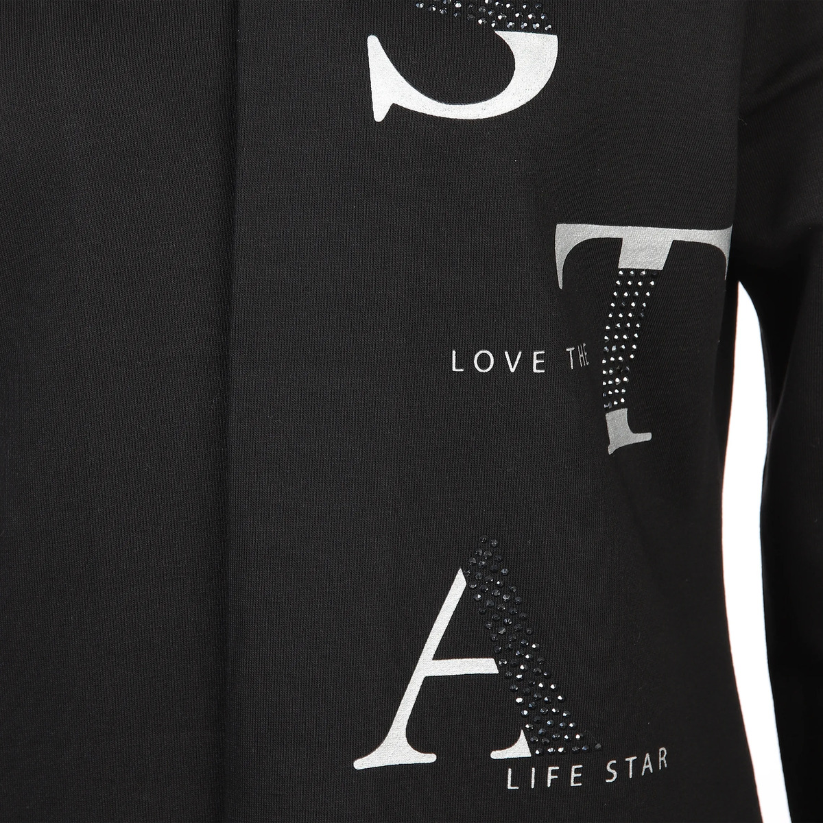 Bild 3 von Damen Sweatcardigan mit Glitzersteinchen und Print
                 
                                                        Schwarz