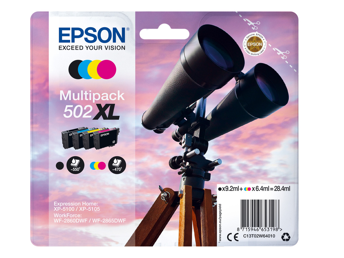 Bild 1 von EPSON »502 XL« Fernglas Multipack Tintenpatronen Schwarz/Cyan/Magenta/Gelb