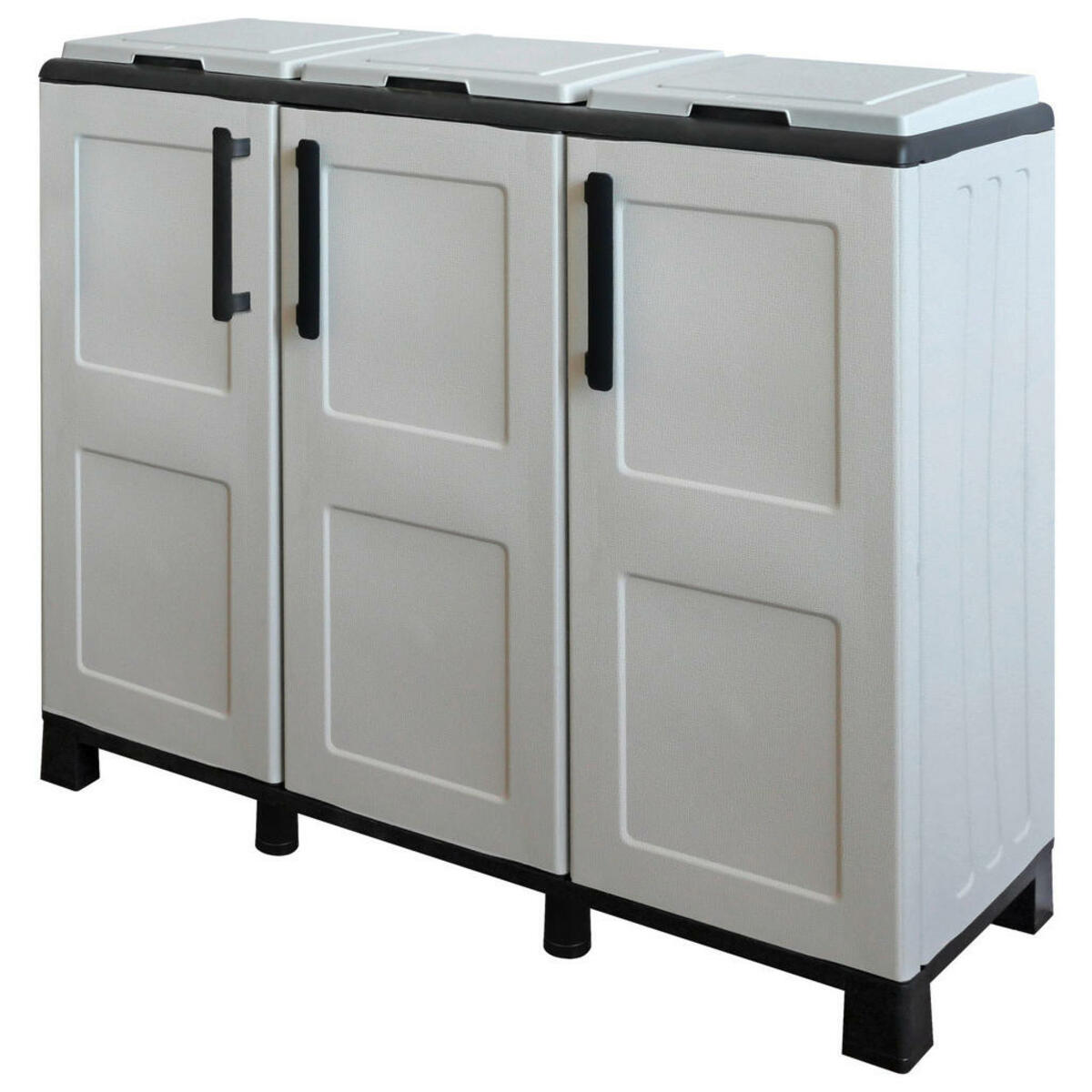 Bild 1 von Artplast Mülltrennungsschrank Idea hellgrau Kunststoff B/H/T: ca. 102x90x37 cm