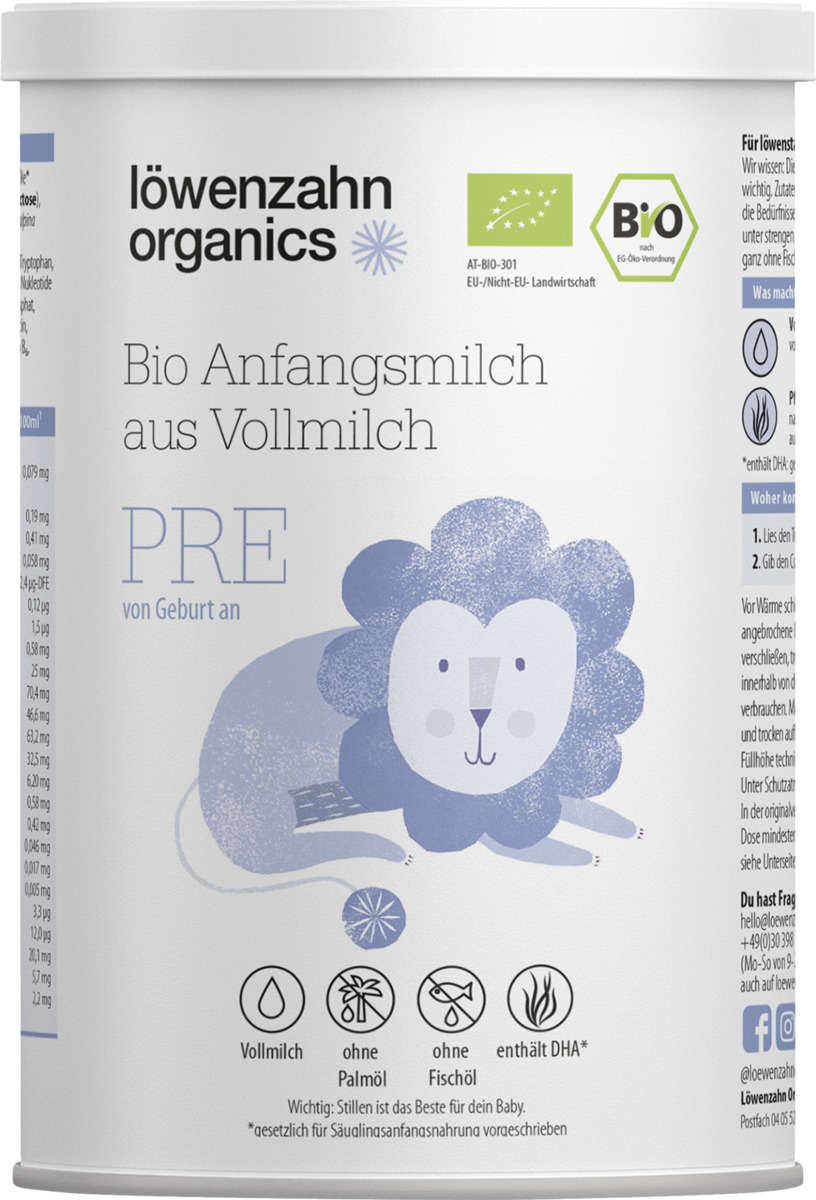 Bild 1 von Löwenzahn Organics Bio PRE Anfangsmilch aus Vollmilch