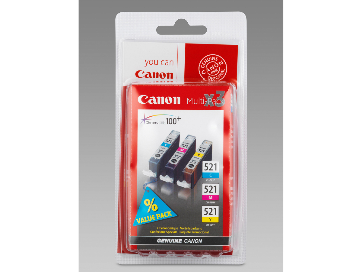 Bild 1 von Canon »CLI-521« Multipack Tintenpatronen Cyan/Magenta/Gelb