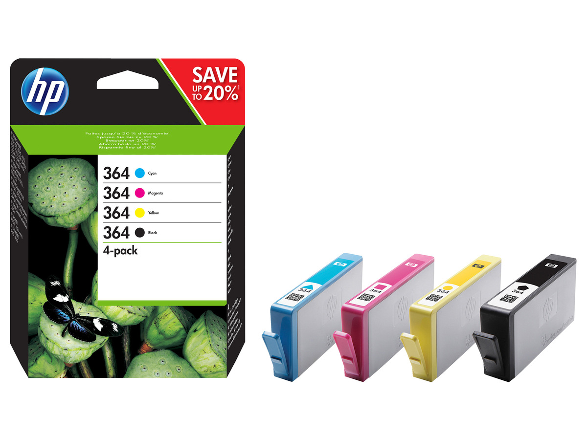 Bild 1 von HP »364« Multipack Druckerpatronen Schwarz/Cyan/Magenta/Gelb