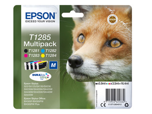 EPSON »T1285« Fuchs Multipack Tintenpatronen Schwarz/Cyan/Magenta/Gelb