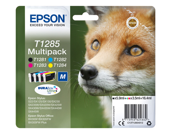 Bild 1 von EPSON »T1285« Fuchs Multipack Tintenpatronen Schwarz/Cyan/Magenta/Gelb