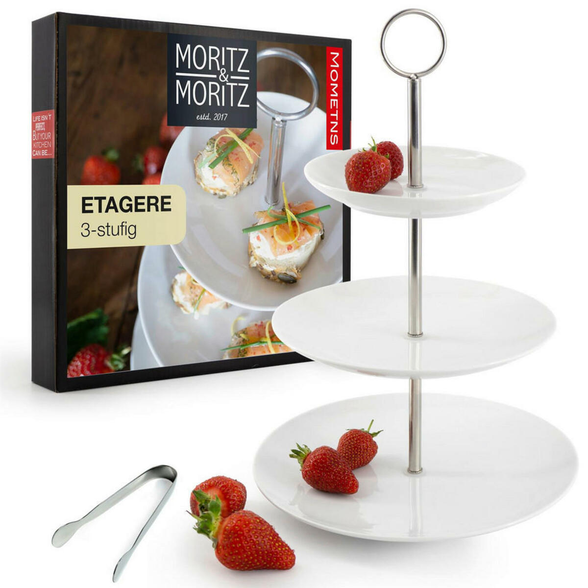 Bild 1 von Moritz & Moritz Etagere Basic weiß Porzellan H: ca. 34 cm
