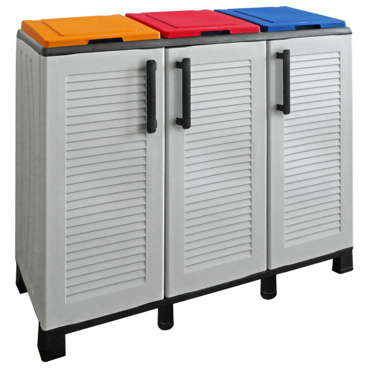Bild 1 von Artplast Mülltrennungsschrank Family hellgrau Kunststoff B/H/T: ca. 102x90x37 cm