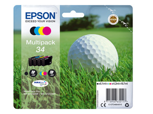 EPSON »34« Golfball Multipack Tintenpatronen Schwarz/Cyan/Magenta/Gelb