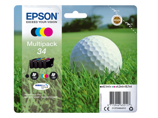 Bild 1 von EPSON »34« Golfball Multipack Tintenpatronen Schwarz/Cyan/Magenta/Gelb