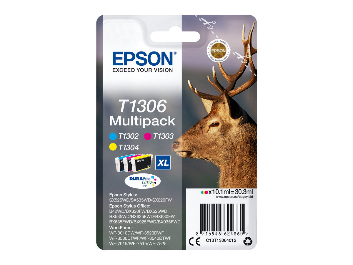Bild 1 von EPSON »T1306« Hirsch Tintenpatronen Multipack Cyan/Magenta/Gelb