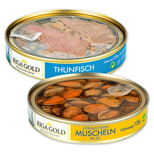 Riga Gold Geräucherte Muscheln / Thunfisch