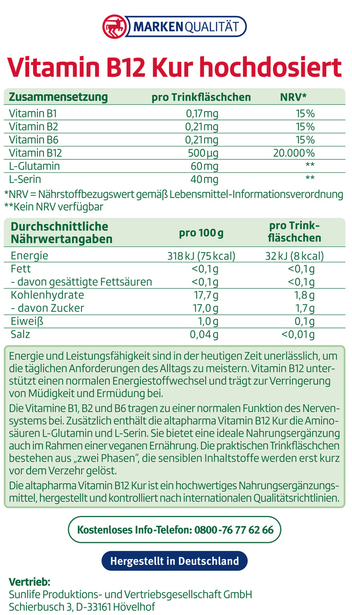 Bild 4 von altapharma Vitamin B12 Kur hochdosiert 6.99 EUR/100 ml