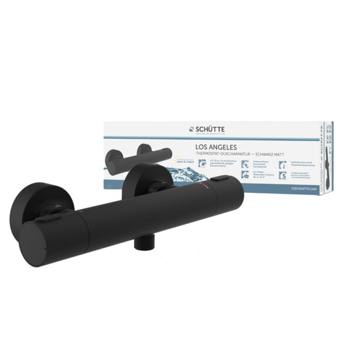 Bild 1 von LOS Angeles Thermostat Duscharmatur, schwarz matt