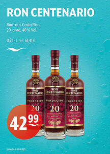 RON CENTENARIO Rum aus Costa Rica
20 Jahre
40 % Vol.