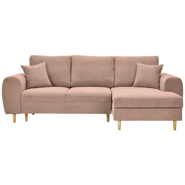 Bild 1 von Carryhome Ecksofa, Altrosa, Textil, Buche, vollmassiv, 3-Sitzer, Füllung: Polyurethan (PUR),Polyurethan (Pur), Ottomane rechts, L-Form, 250x145 cm, Fußauswahl, Stoffauswahl, Liegefunktion, seitenve