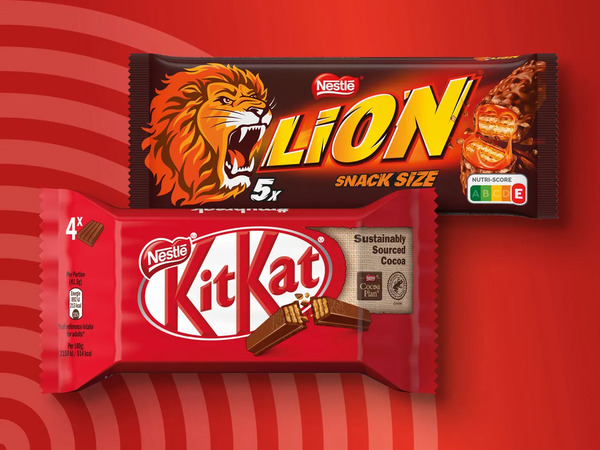 Bild 1 von Nestlé KitKat/Lion, 
         4x 42/4x 41,5/4x 40/5x 30 g