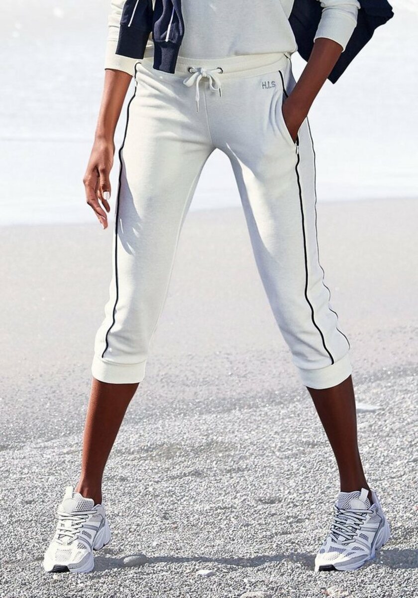 Bild 1 von H.I.S Caprihose mit seitlichen Piping, Loungeanzug, Weiß