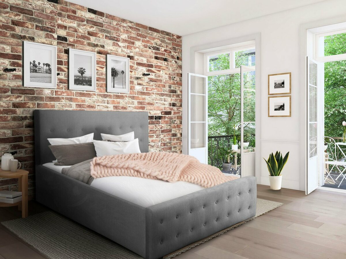 Bild 1 von Home affaire Polsterbett Vaine, in 5 Breiten, auch in Länge 220 cm, incl. Roll-Lattenrost, Silberfarben