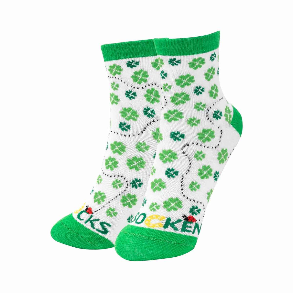 Bild 1 von Zaubersocken Kleeblatt Größe 36-40  grün-weiß