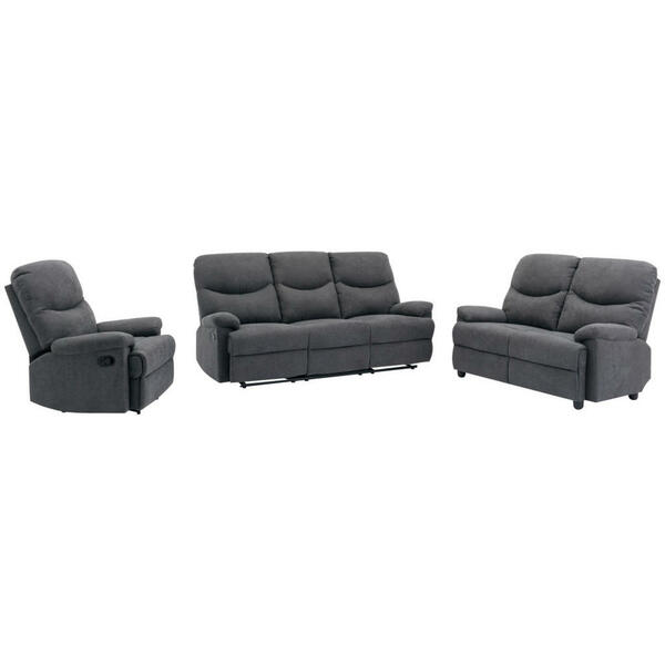 Bild 1 von P & B Sitzgarnitur, Grau, Textil, 3-teilig, Relaxfunktion, Wohnzimmer, Sofas & Couches, Sitzgarnituren