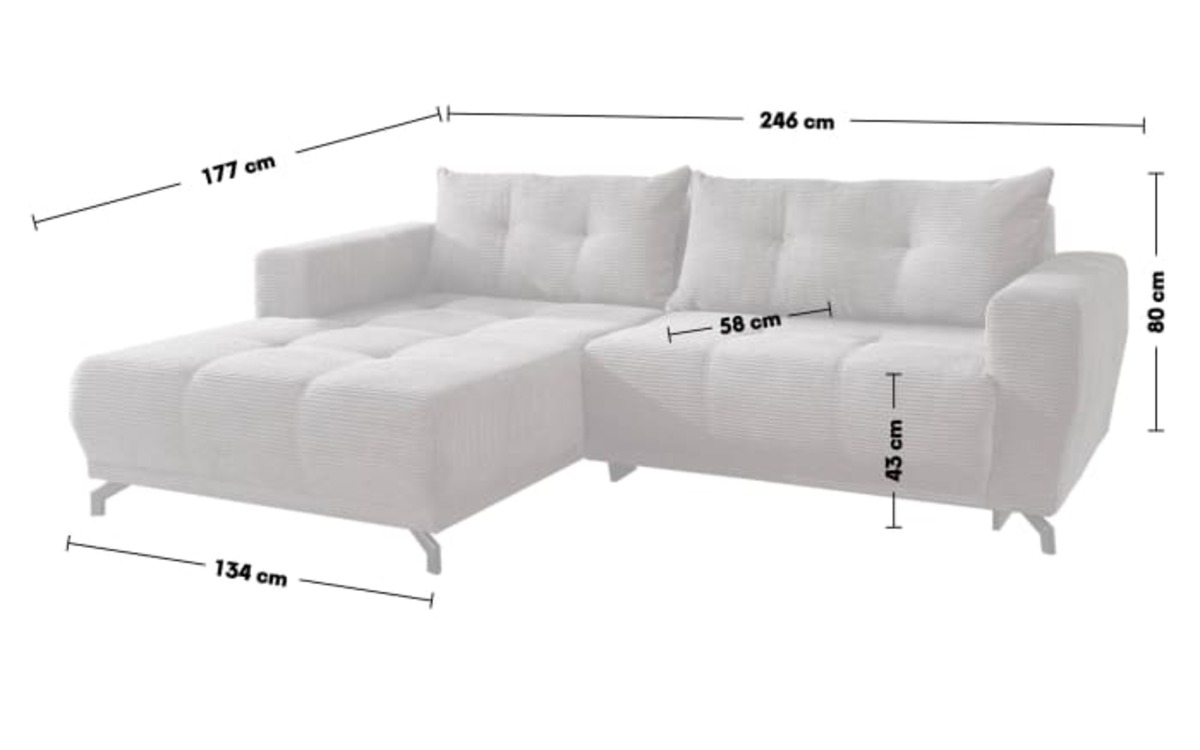 Bild 4 von Wohnlandschaft Abruzzi, grau, Ottomane links, inkl. motorischer Sitzvorschub