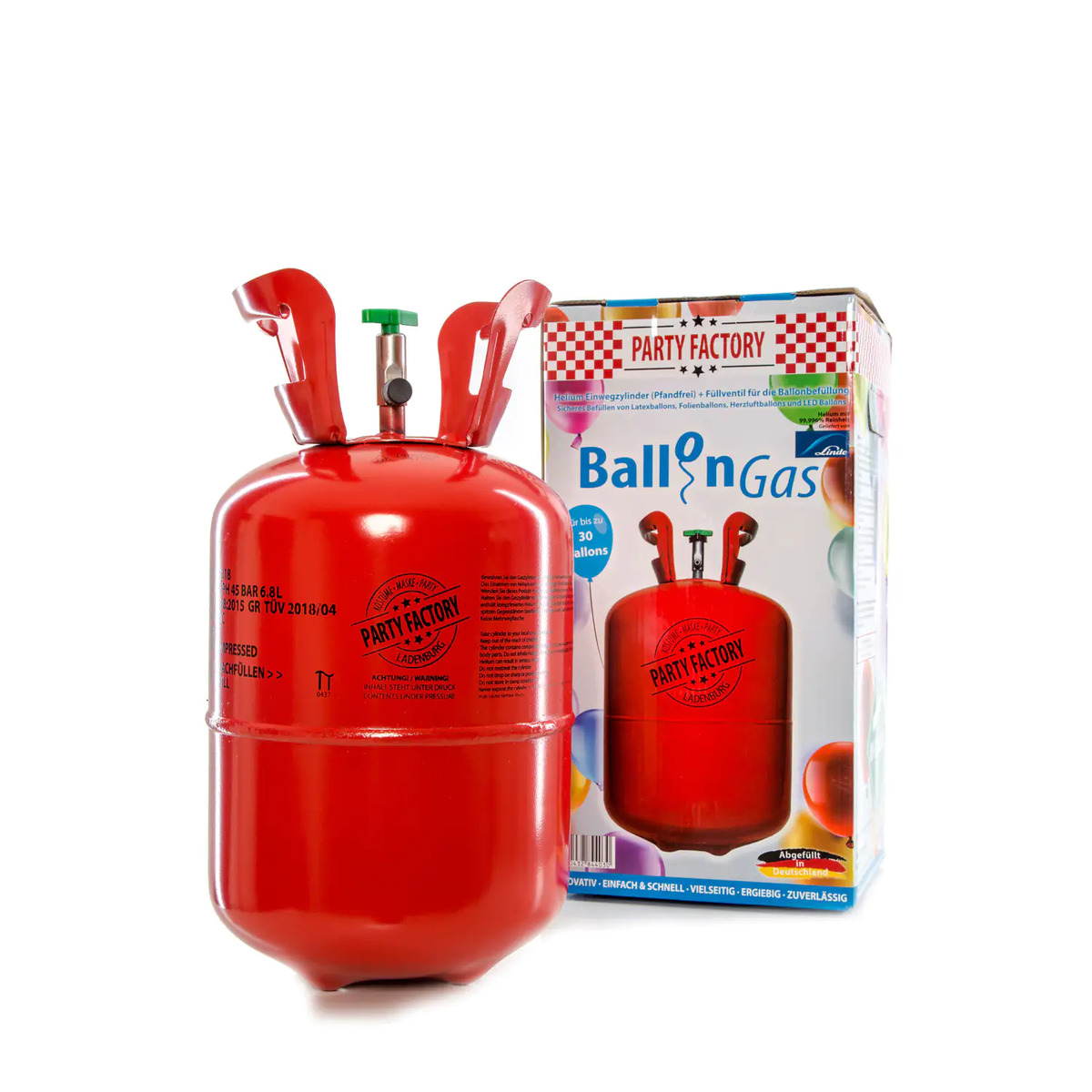 Bild 1 von Party Factory Ballongas Helium für ca. 30 Luftballons