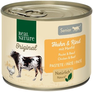 REAL NATURE Senior Huhn & Rind mit Hanföl 6x200 g
