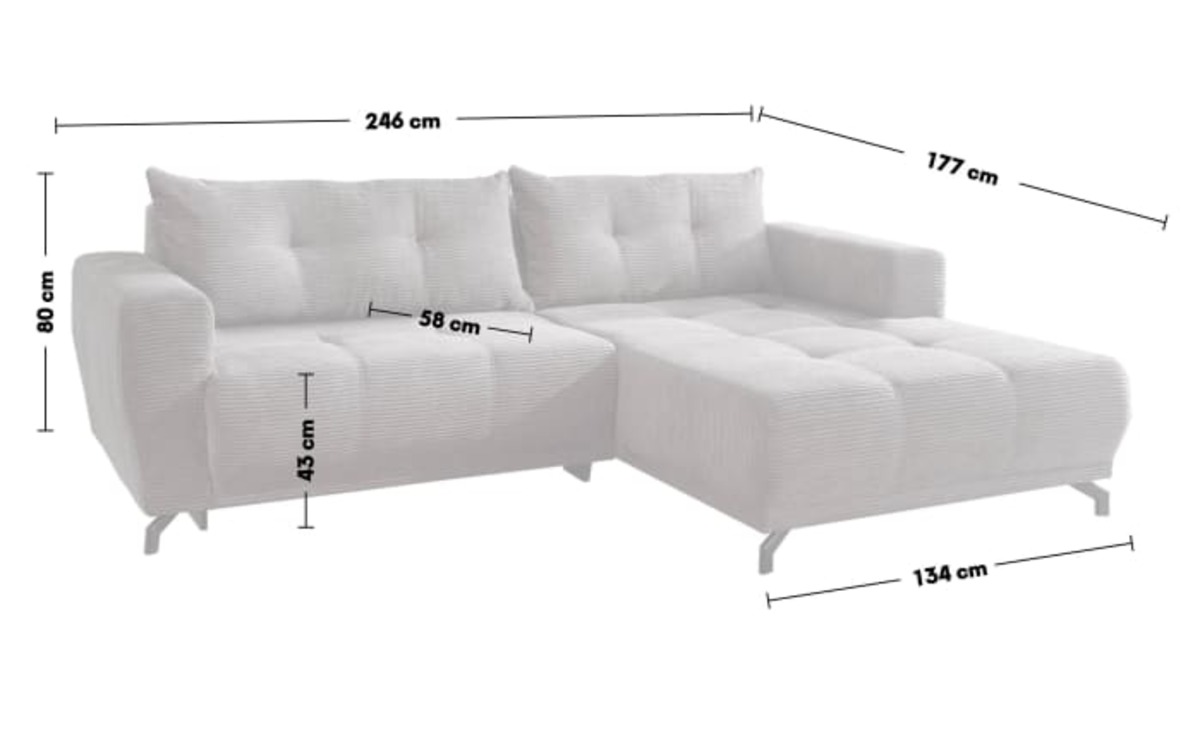 Bild 4 von Wohnlandschaft Abruzzi, grau, Ottomane rechts, inkl. motorischer Sitzvorschub