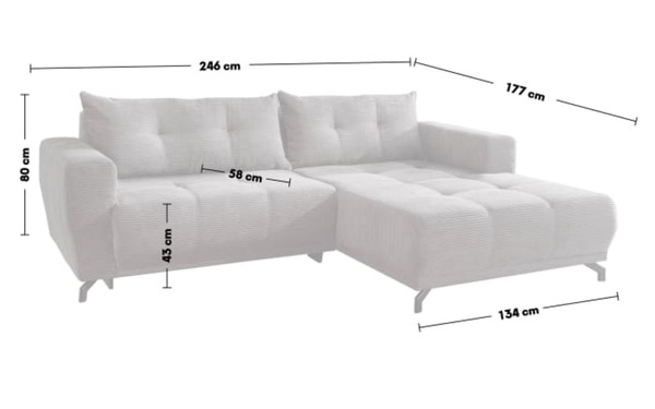 Bild 4 von Wohnlandschaft Abruzzi, grau, Ottomane rechts, inkl. motorischer Sitzvorschub