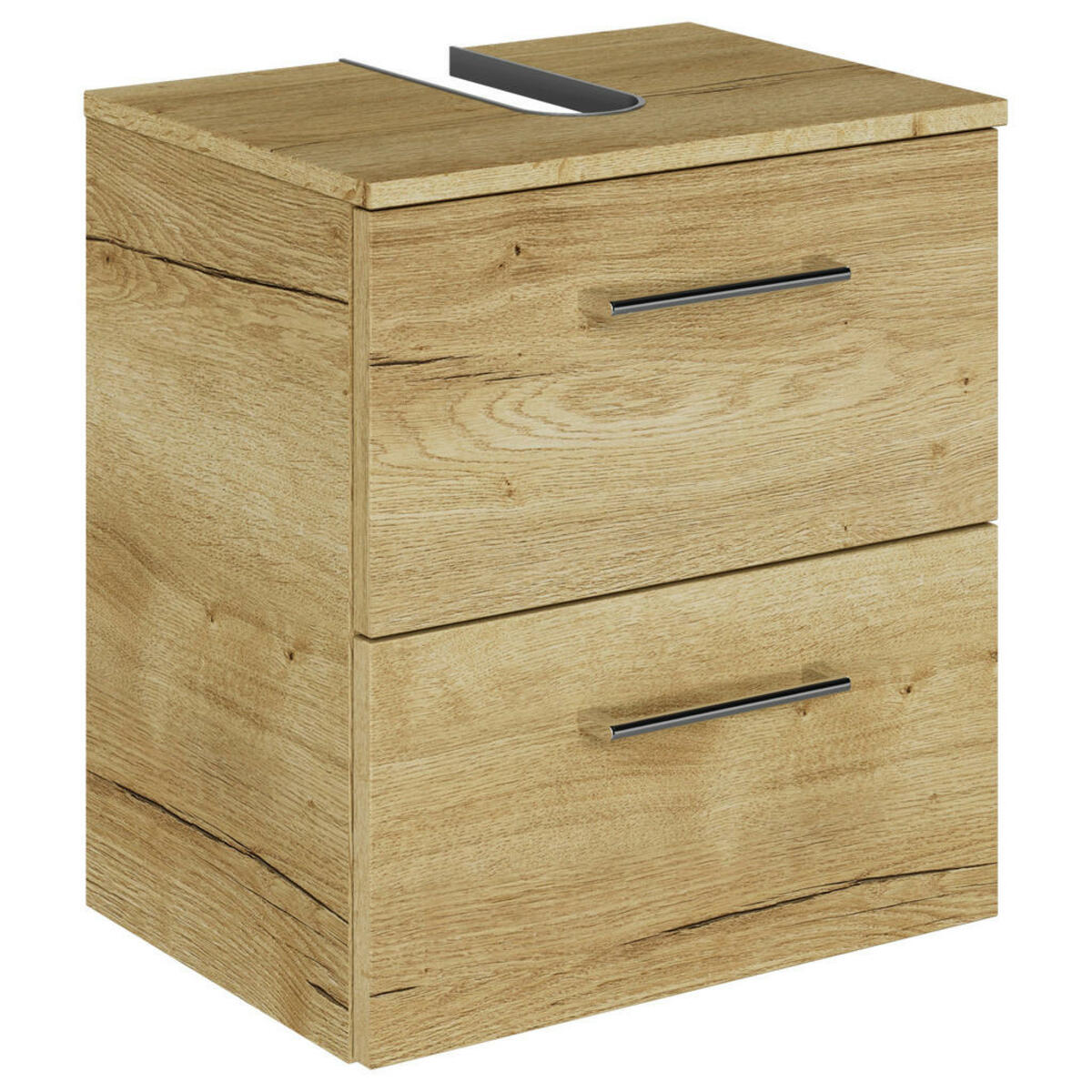 Bild 1 von Sadena Waschbeckenunterschrank M-Plan, Wildeiche, Metall, 2 Schubladen, 45x49.8x33.3 cm, Goldenes M, Made in Germany, Zusatzausstattung erhältlich, hängend, Typenauswahl, Badezimmer, Badezimmerschr