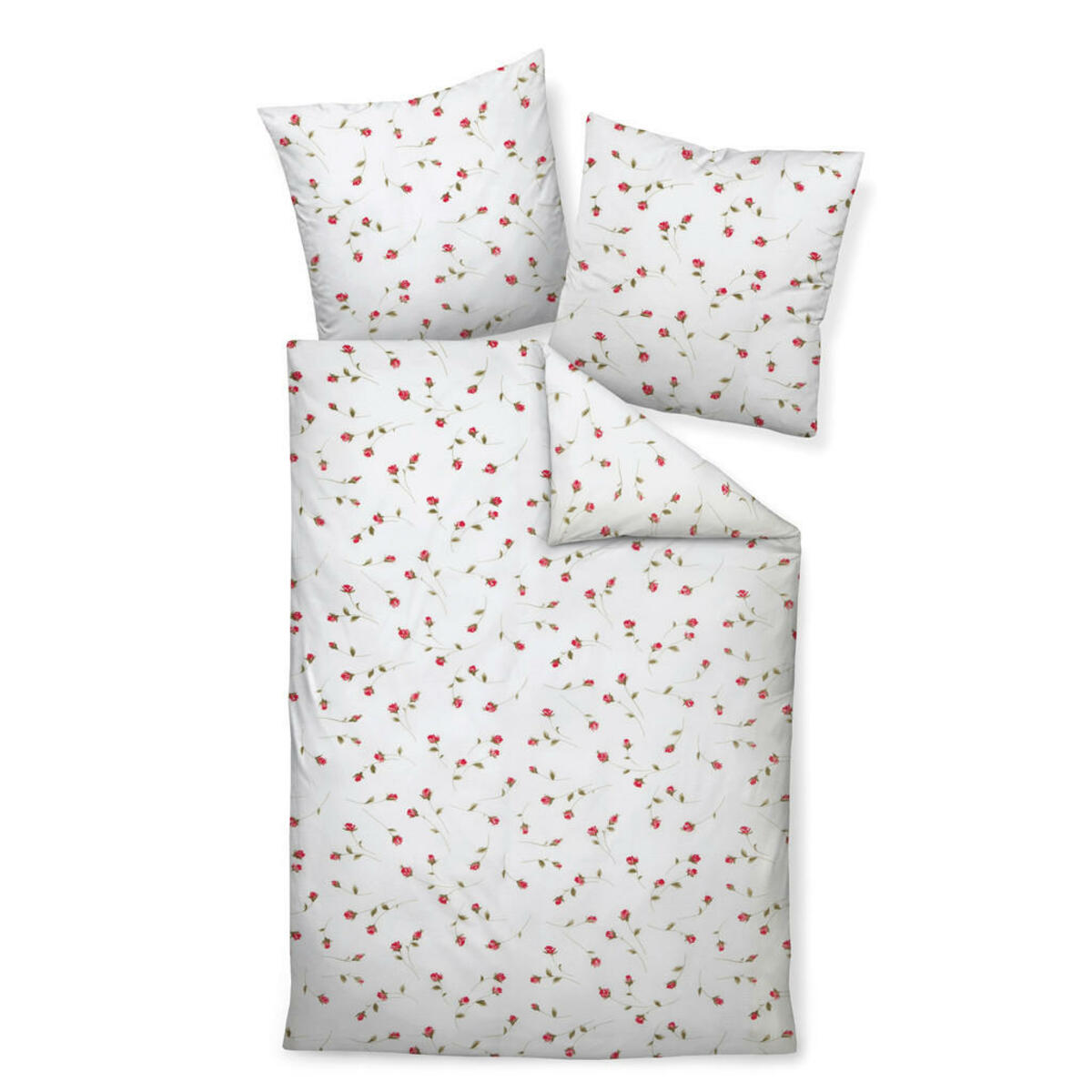 Bild 1 von Janine Bettwäsche Tango, Rot, Weiß, Textil, Floral, 240 cm, Textiles Vertrauen - Oeko-Tex®, Oeko-Tex® Standard 100, Oeko-Tex® Made IN Green, bügelfrei, pflegeleicht, atmungsaktiv, hautfreundlic