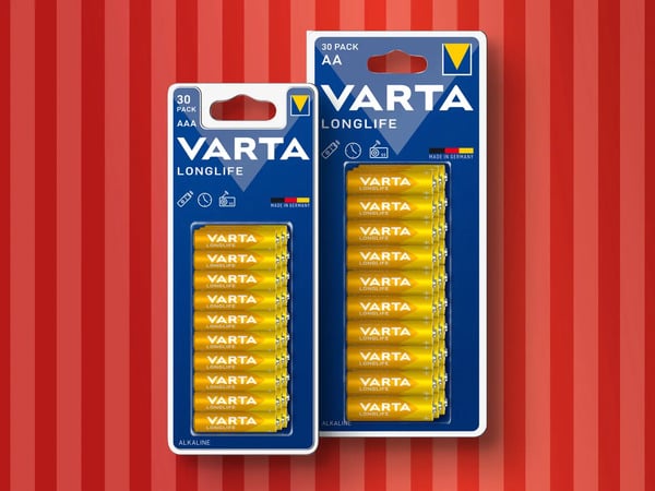 Bild 1 von Varta Longlife AAA/AA Batterien, 
         30 Stück