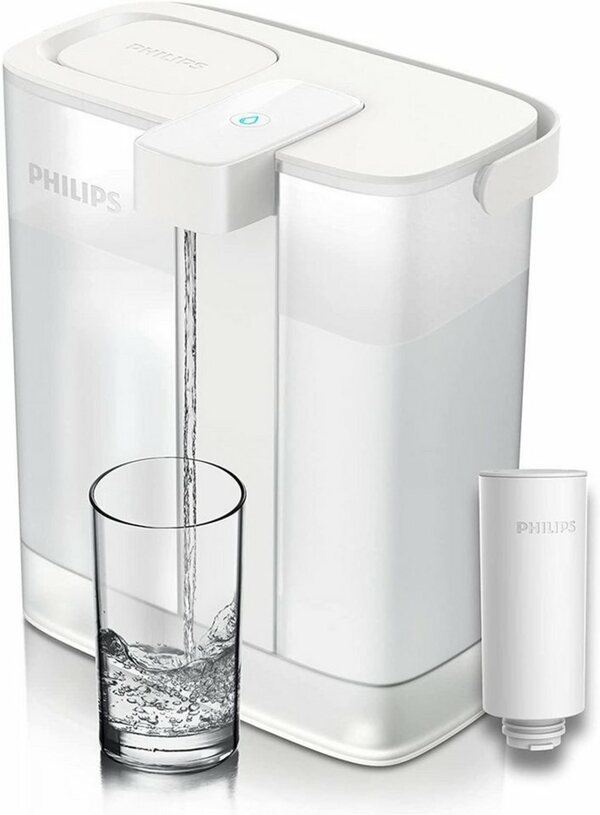 Bild 1 von Philips Wasserfilter (Philips Filterkartusche für Sofort-Wasserfilter), 3 l Fassungsvermögen, 1 l/min schneller Durchfluss, wiederaufladbar