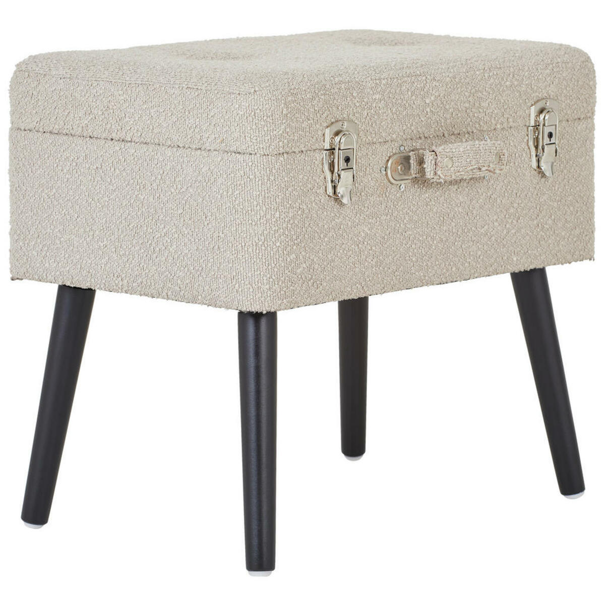 Bild 1 von Xora Hocker, Schwarz, Beige, Holz, Textil, Kiefer, massiv, rechteckig, 50x46x35 cm, erweiterbar (Typenauswahl), Stauraum, Wohnzimmer, Hocker, Sitzhocker