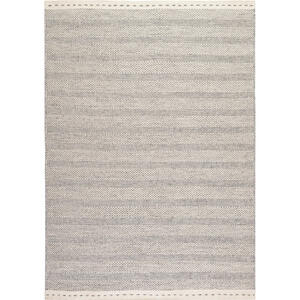 Novel Flachwebeteppich, Silber, Textil, Struktur, quadratisch, 140 cm, für Fußbodenheizung geeignet, Teppiche & Böden, Teppiche, Naturteppiche