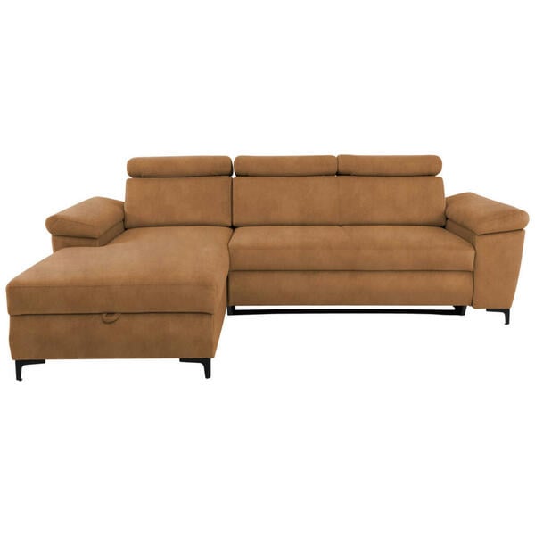 Mid.you Eckschlafsofa, Bernstein, Holz, Metall, Textil, Buche ...