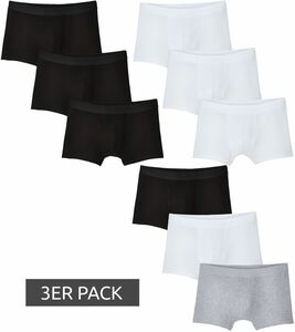 3er Pack watson´s Herren Boxershorts im Retro-Stil Baumwoll-Shorts Schwarz, Weiß oder im Mix Schwarz/Weiß/Grau