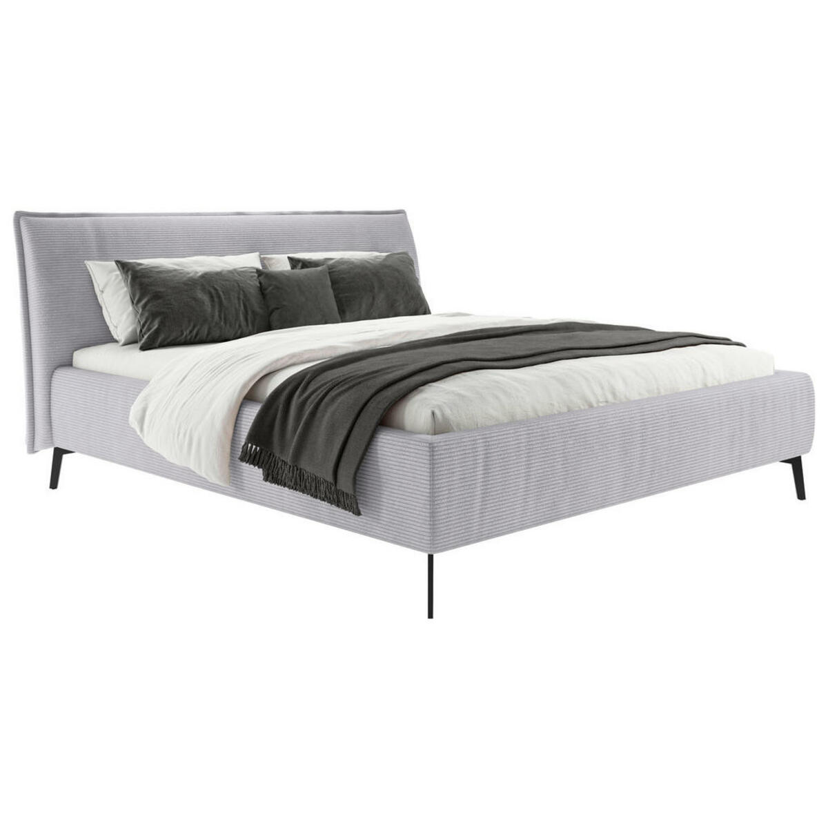 Bild 1 von Lomoco Polsterbett, Grau, Textil, 160x200 cm, Blauer Engel, Goldenes M, Oeko-Tex® Standard 100, DGM-Emissionslabel, Über- und Sondergrößen erhältlich, gepolstertes Kopfteil, Lattenrosthöhe indi