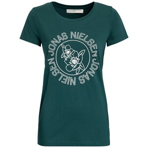Damen T-Shirt mit College-Print DUNKELGRÜN
