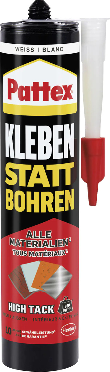 Bild 1 von Pattex Montagekleber Kleben statt Bohren High Tack 440 g Kartusche, weiß